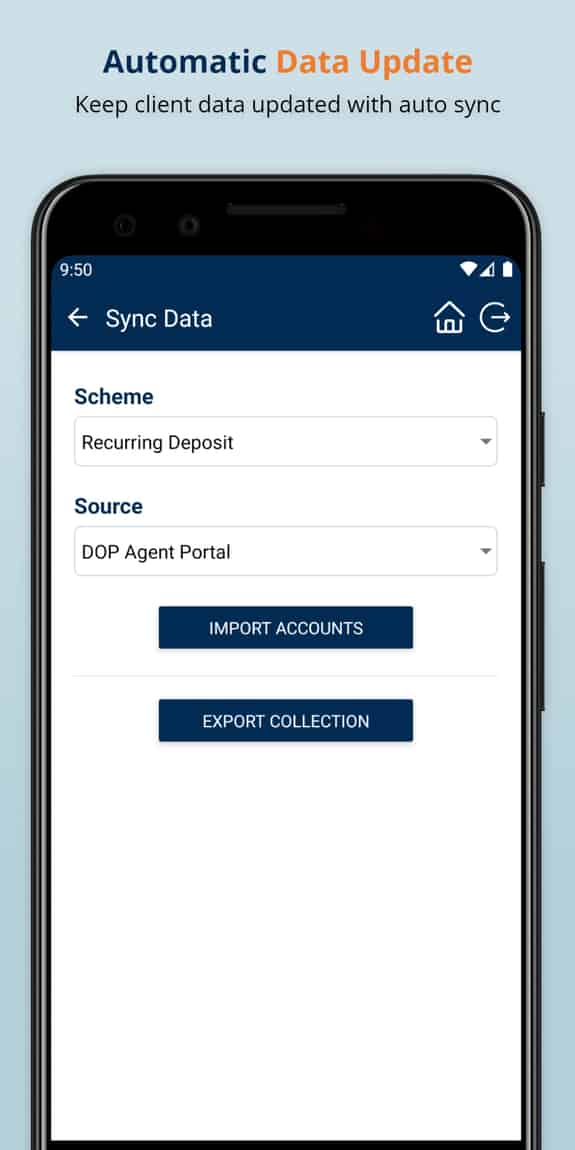 sync data directly from dop agent portal, no need for manual account entry